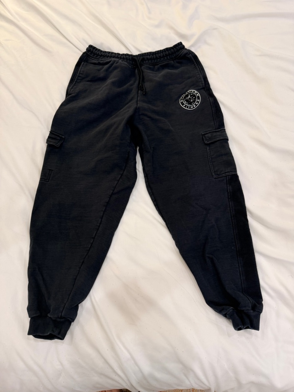 Gymshark Black Cargo Jogger Pants with Logo